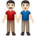 👬🏻 men holding hands: light skin tone display on Apple